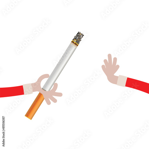 Man give cigarette, no smoking, concept of stop sharing tobacco © Surkhab
