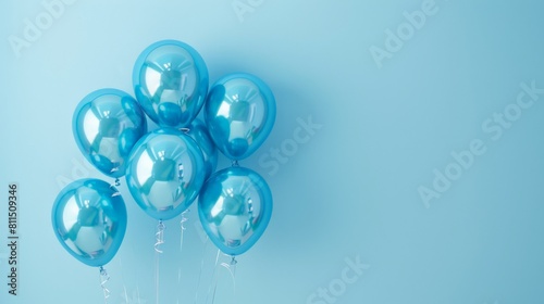 Blue balloons on blue background © Sittipol 
