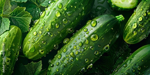 Cucumbers with water droplets on them. photo