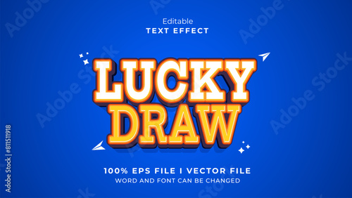 editable lucky draw text effect.typhography logo