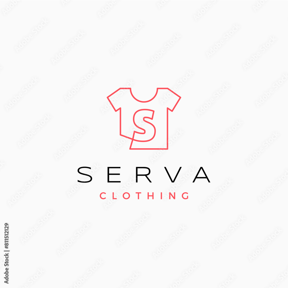 s letter tee tshirt apparel clothing monogram logo vector icon illustration
