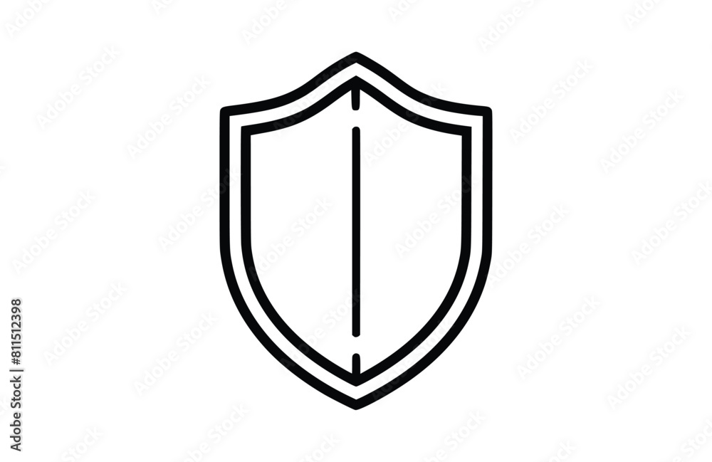 Shield icon flat vector illustration. Shield icon flat vector illustration.