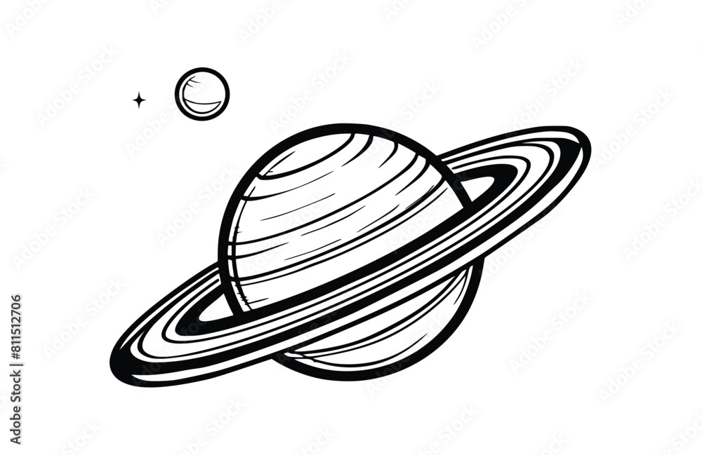 Saturn icon flat vector illustration. Saturn icon flat vector illustration.