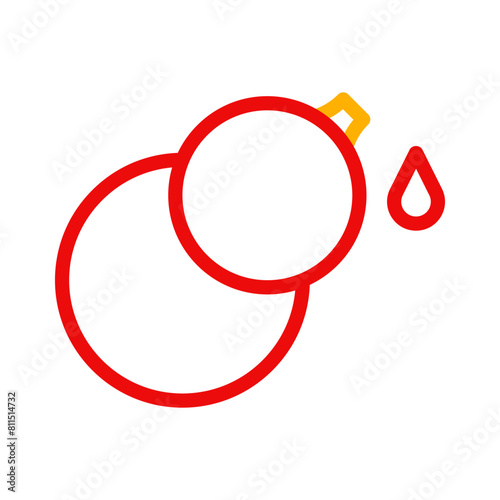 Calabash icon duocolor red yellow chinese illustration