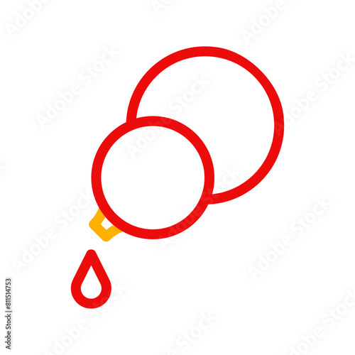 Calabash icon duocolor red yellow chinese illustration