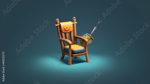 Fishing chair icon fishing 3d