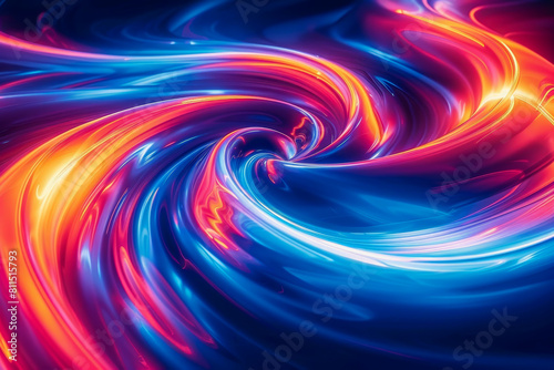 neon light swirls dancing in colorful or pastel with vivid streaks  isolated on a black background.