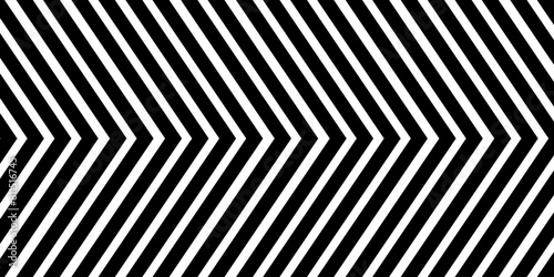 Black on white abstract perspective line stripes with 3d dimensional effect isolated on white.