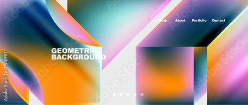 Minimal geometric web site page template design. Vector Illustration For Wallpaper, Banner, Background, Card, Book Illustration, landing page