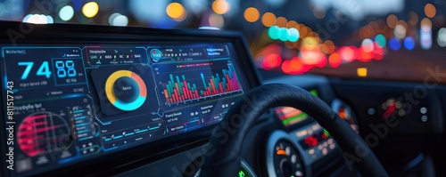A comprehensive dashboard showing fleet management data, helping reduce fuel consumption and minimize delays photo