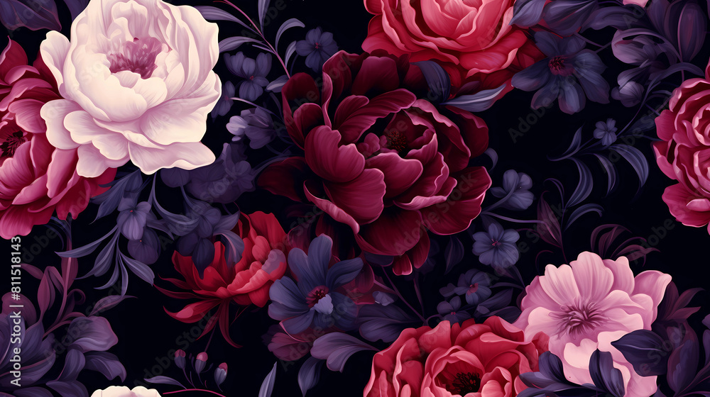 seamless floral pattern watercolor roses