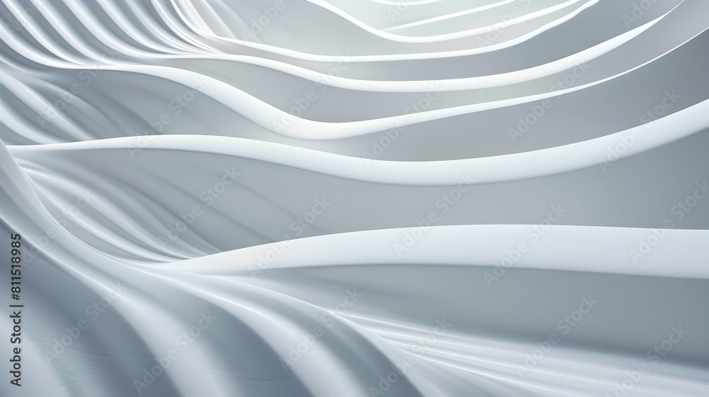 Abstract white background with wavy lines, vector illustration, simple ...