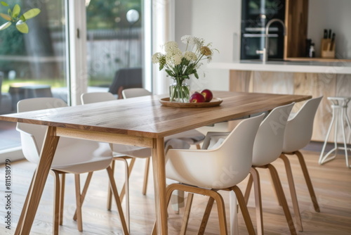 dining table, home interior design of modern © waranyu