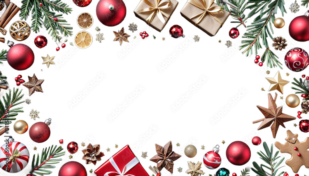 black background christmas border holiday card frame merry christmassy happy new year decoration banner tree branch fir topview copy space candy cane holly