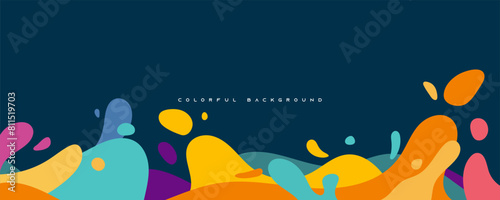 Abstract colorful splash and wavy shape background dynamic concept design vector