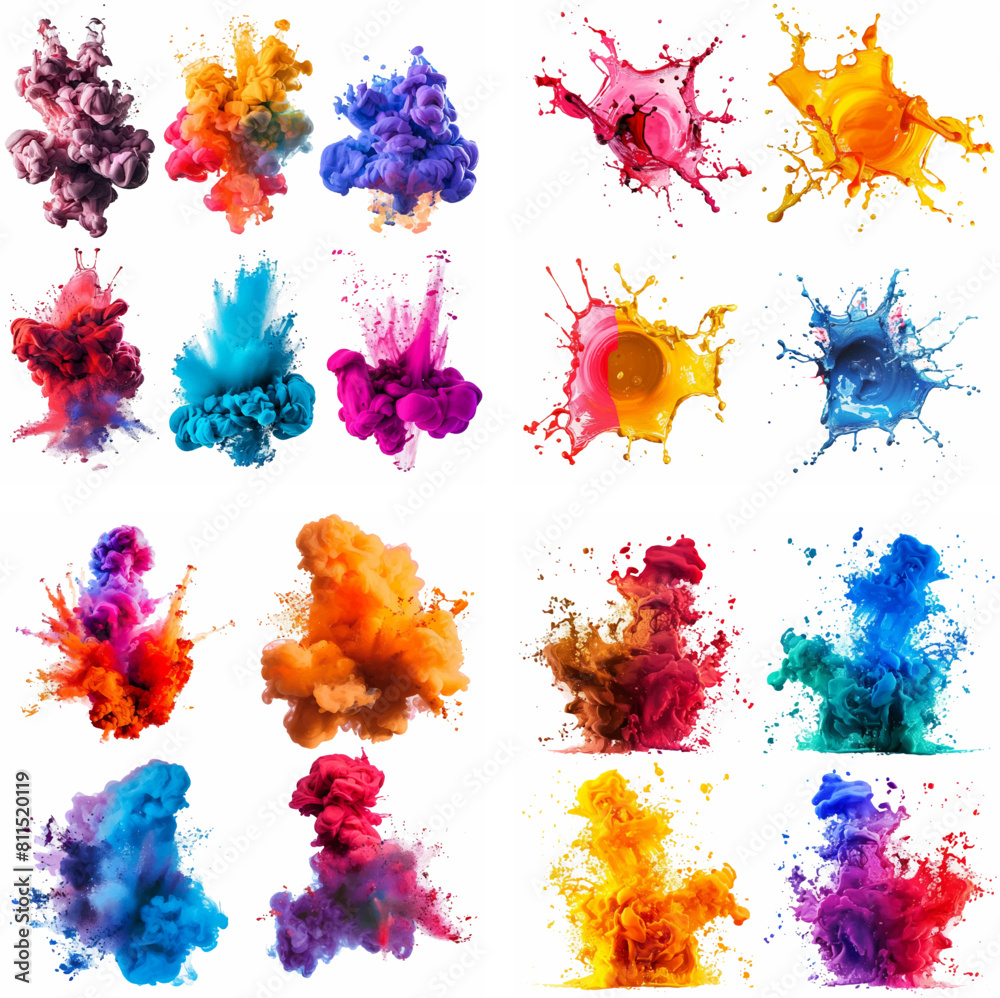 splatter spot stain splashing explosion ink rainbow spray smoke vibrant creativity watercolor paint