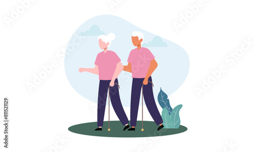 World humanitarian day illustration, community care people