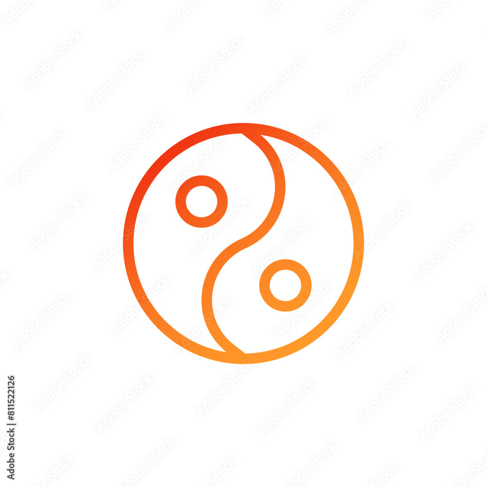Yin and yang icon gradient red orange chinese illustration Yin and yang icon gradient red orange chinese illustration