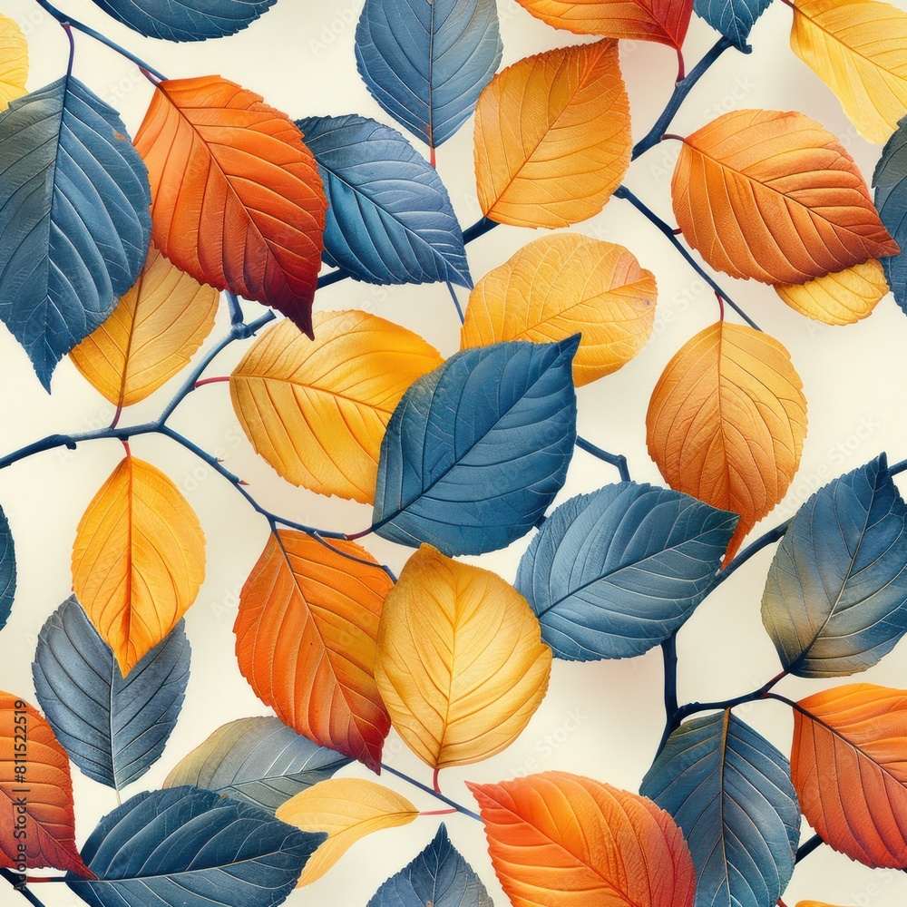 Obraz premium The picture is immersed in leaves.