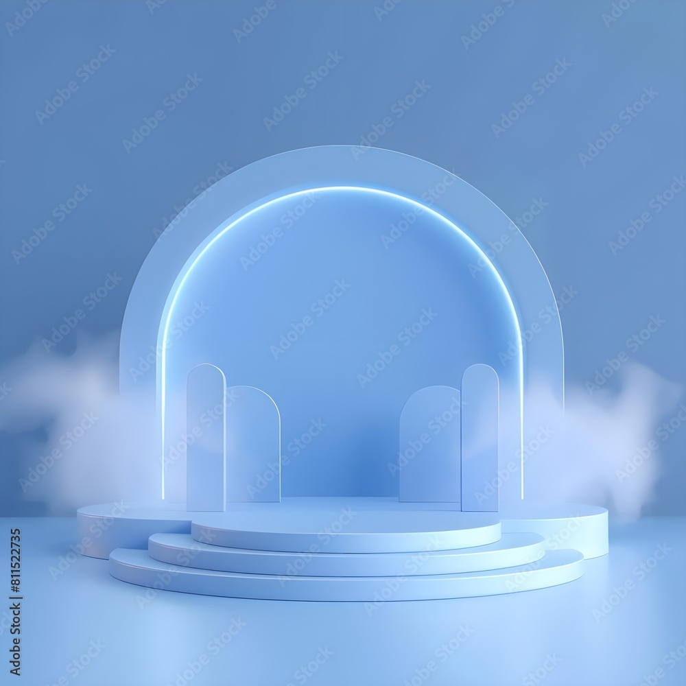 3D realistic podium for your product showcase. Display to show cosmetic products on pedestal display studio