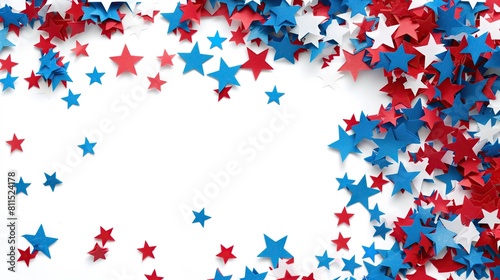 Abstract patriotic red white and blue glitter sparkle explosion background for celebrations, voting, labor day and elections, July fireworks, memorials -01