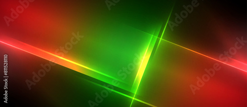 A mesmerizing display of magenta, electric blue, and neon lights, enhanced by visual effect lighting and lens flare, on a black background. Perfect for a gas event or art installation