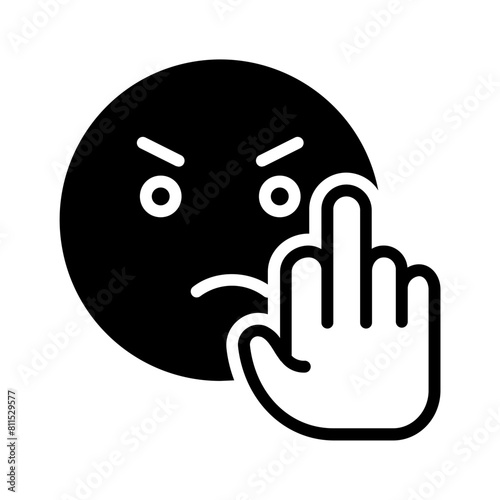 Vector solid black icon for Fuck you