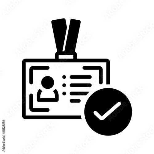 Vector solid black icon for Kyc