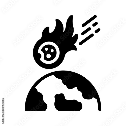 Vector solid black icon for Meteor