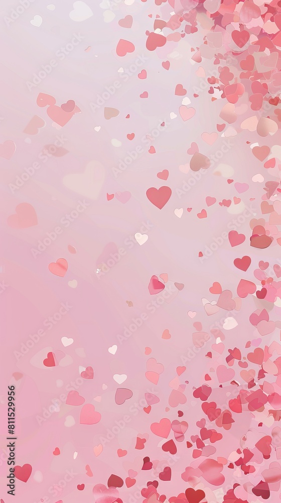 A pink background with hearts and a place for text Generative AI. A pink background with hearts and a place for text Generative AI.