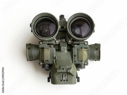 A pair of military goggles on a white background Generative AI.