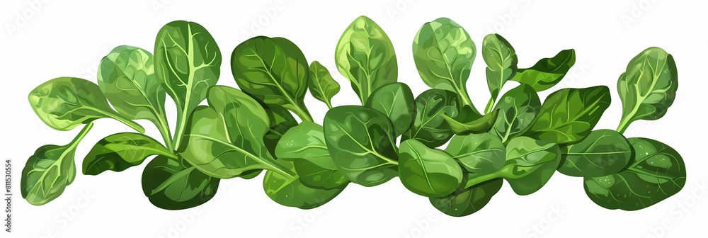 illustration of spinach leaves on a isolated background illustration of spinach leaves on a isolated background