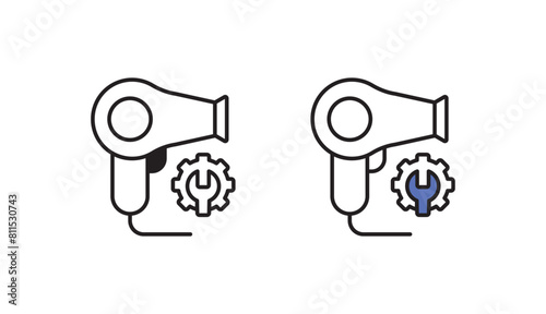 Hair Dryer icon design with white background stock illustration