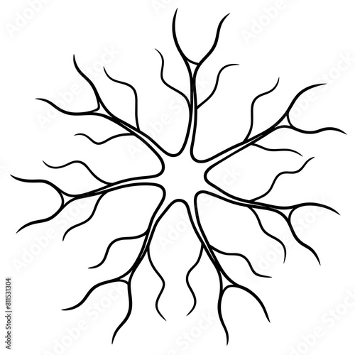 Brain neuron editable stroke outline icon isolated on white background flat vector illustration.
