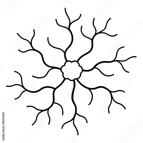 Brain neuron editable stroke outline icon isolated on white background flat vector illustration.