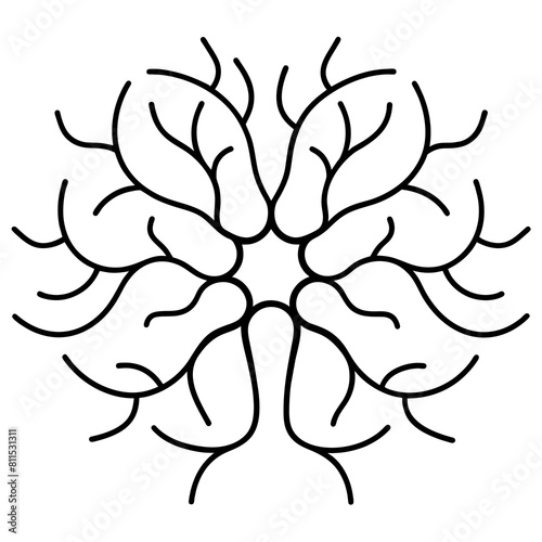 Brain neuron editable stroke outline icon isolated on white background flat vector illustration.