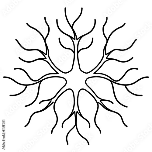 Brain neuron editable stroke outline icon isolated on white background flat vector illustration.