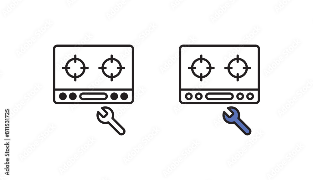 Electric Stove icon design with white background stock illustration Electric Stove icon design with white background stock illustration
