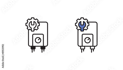 Water Heater icon design with white background stock illustration