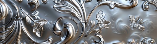 Exquisite and detailed metal wall sculpture with a silver finish.