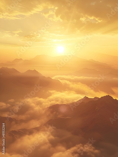 Golden Sunrise Over Misty Mountains A Symbol of Hope and New Beginnings