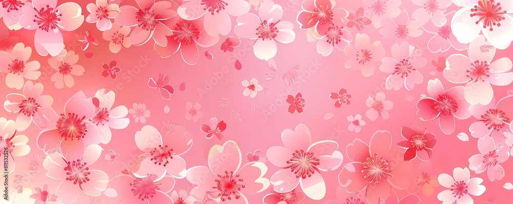sakura flower pattern with pink gradient background featuring a variety of pink and white flowers, including a white and pink flower, a pink flower, and a pink and white flower sakura flower pattern with pink gradient background featuring a variety of pink and white flowers, including a white and pink flower, a pink flower, and a pink and white flower