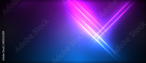A stunning visual effect lighting with a blue and purple beam shining on a dark background, creating a mesmerizing lens flare. The mix of electric blue and magenta resembles a vibrant sky
