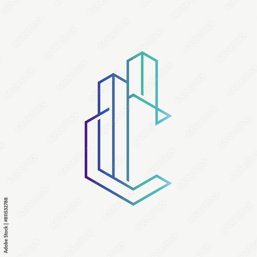 Geometric Letter C property Logo Geometric Letter C property Logo