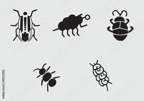 Minimal Black Aphids icon illustration design