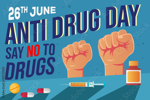 anti drug day background illustration design in flat style