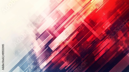 Red and blue abstract background with white gradient.