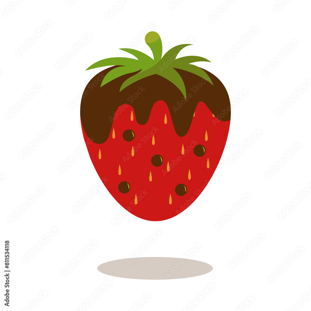 Obraz premium Chocolate Dipped Strawberries. Soft and Tasty Food. Isolated on White Background