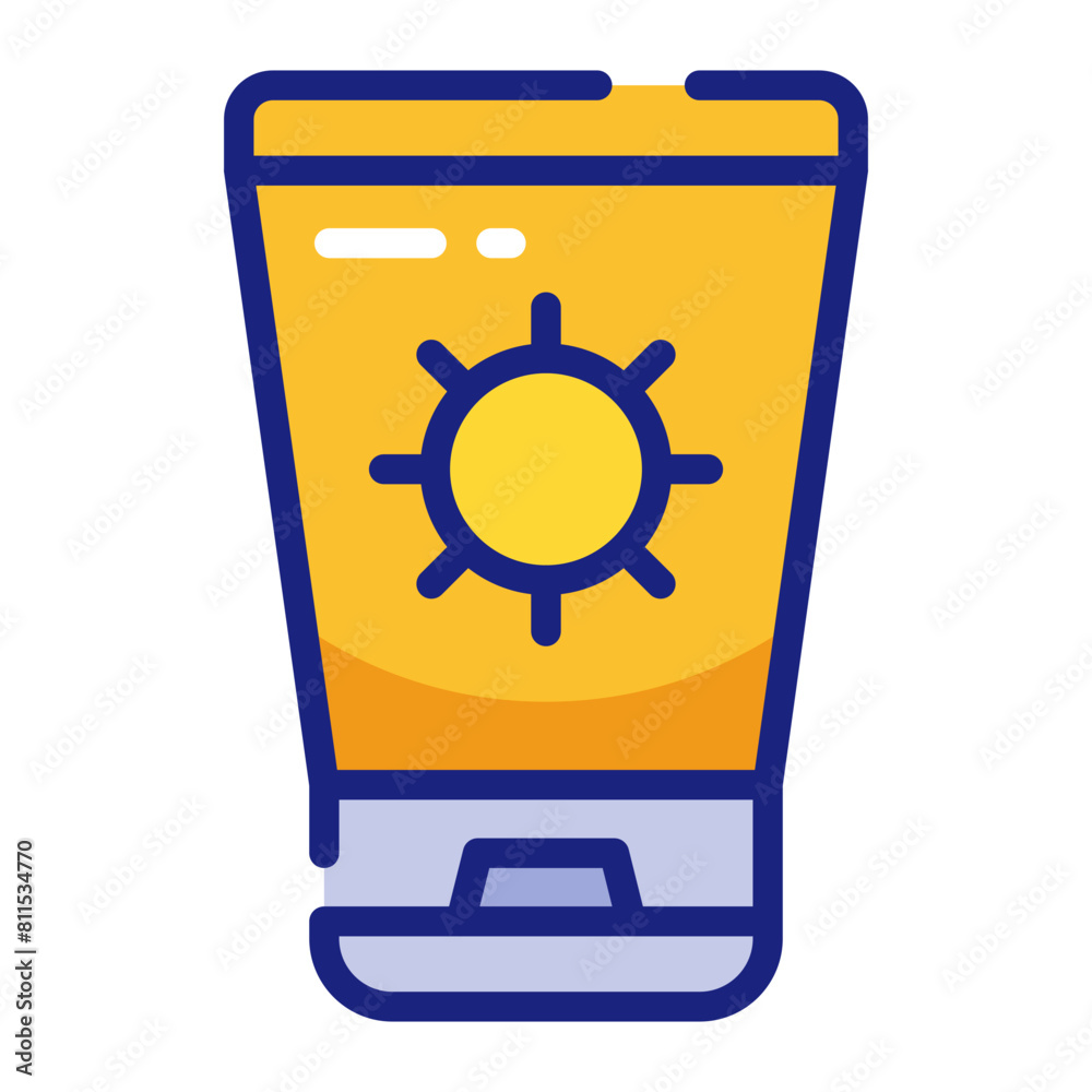 Essential Sunscreen for Beach Days Vector Icon Illustration Essential Sunscreen for Beach Days Vector Icon Illustration