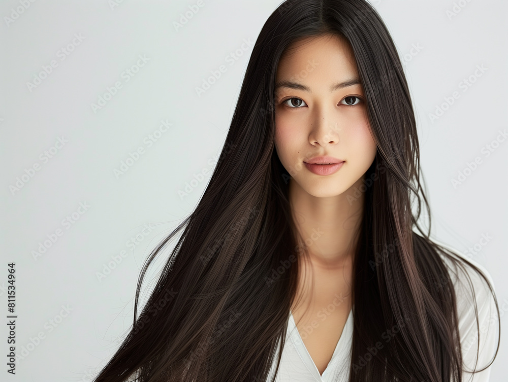 ストレートヘアの女性 ストレートヘアの女性